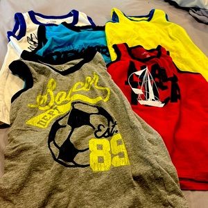 Lot of 5 boys tank shirts size 4t